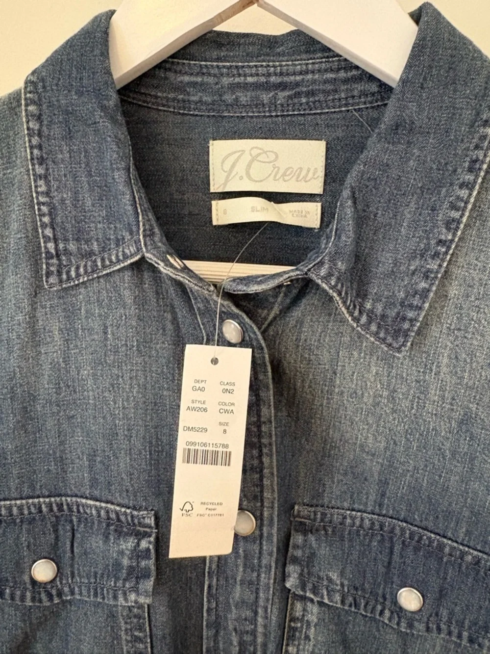 J.Crew Denim Button-Up in Faded Blue - Picture 2 of 2